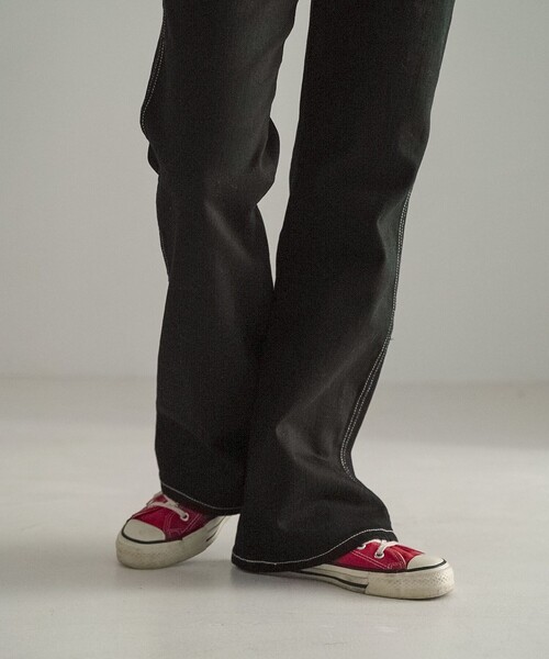 FREAK'S STORE(フリークスストア)の「SOMETHING × FREAK'S STORE/サムシング 別注FLARE OVERALL/フレアオーバーオール(サロペット/オーバーオール・レディース・レモンイエロー/ピンク/ブラック・SMALL/MEDIUM)」の15枚目の写真