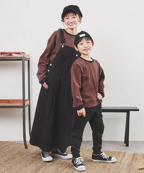 coen（コーエン）の「レトロボーダーリンガーTシャツ（Tシャツ/カットソー・キッズ・ブラック/ブラウン/ナチュラル・100/110/120/130/140/150）」の5枚目の写真