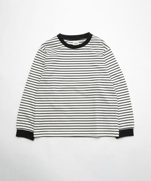 coen（コーエン）の「レトロボーダーリンガーTシャツ（Tシャツ/カットソー・キッズ・ブラック/ブラウン/ナチュラル・100/110/120/130/140/150）」の21枚目の写真