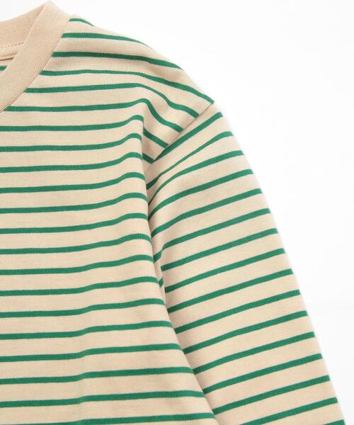 coen（コーエン）の「【coen キッズ/ジュニア】レトロボーダーリンガーTシャツ（Tシャツ/カットソー・キッズ・ナチュラル/ブラック/ブラウン・100/130/110/120/150/140）」の22枚目の写真