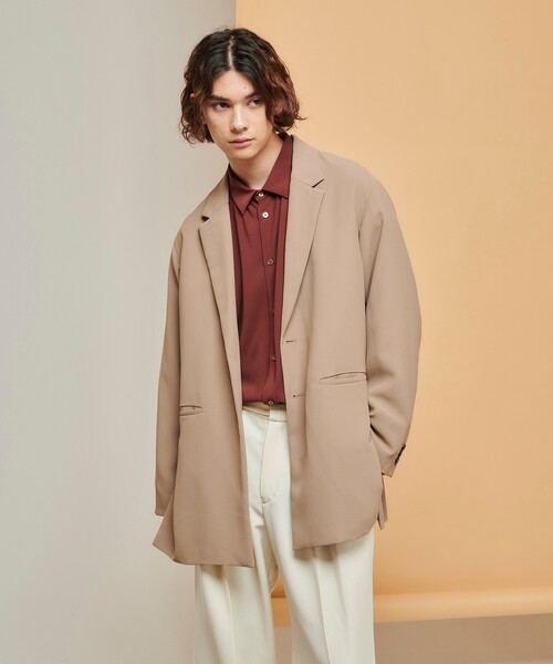 tk.TAKEO KIKUCHI(ティーケータケオキクチ)の「◆サイドベンツロングジャケット(ユニセックスアイテム)(テーラードジャケット・メンズ・ブラック/ベージュ/アイボリー・02/03/66)」の3枚目の写真