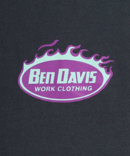 BEN DAVIS（ベンデイビス）の「2022AW BEN DAVIS/ベンデイビス ファイヤーボールロゴ 袖プリント ロンT（Tシャツ