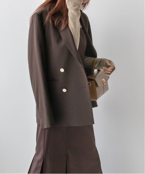 RANDA（ランダ）の「ウールMIXダブルブレストジャケット（テーラードジャケット・レディース・ブラウン/ベージュ/ネイビー・0/1）」の18枚目の写真