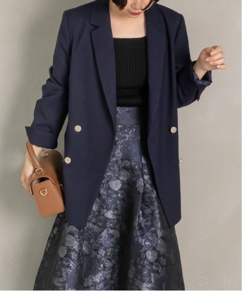 RANDA（ランダ）の「ウールMIXダブルブレストジャケット（テーラードジャケット・レディース・ブラウン/ベージュ/ネイビー・0/1）」の13枚目の写真