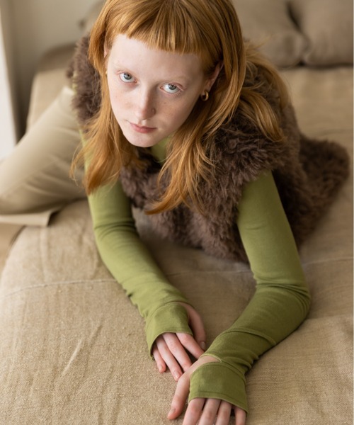 koe（コエ）の「【&g'aime】天竺袖口スリットニット（ニット/セーター・レディース・ブラウン/ブルー/その他6・FREE）」の3枚目の写真