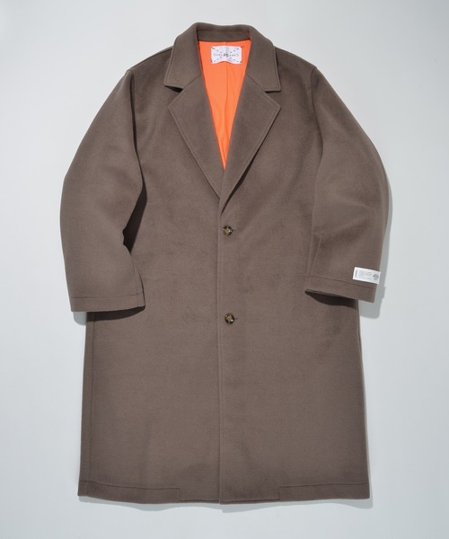 SUPERTHANKS（スーパーサンクス）の「SUPERTHANKS スーパーサンクス / メルトン 無地 オーバーサイズ ロング ビッグシルエット チェスターコート（ユニセックス） / ST223JK004（チェスターコート・メンズ・ブラック/グレイッシュベージュ・SMALL/MEDIUM）」の11枚目の写真