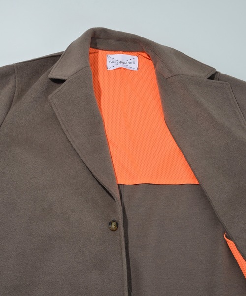 SUPERTHANKS（スーパーサンクス）の「SUPERTHANKS スーパーサンクス / メルトン 無地 オーバーサイズ ロング ビッグシルエット チェスターコート（ユニセックス） / ST223JK004（チェスターコート・メンズ・ブラック/グレイッシュベージュ・SMALL/MEDIUM）」の13枚目の写真