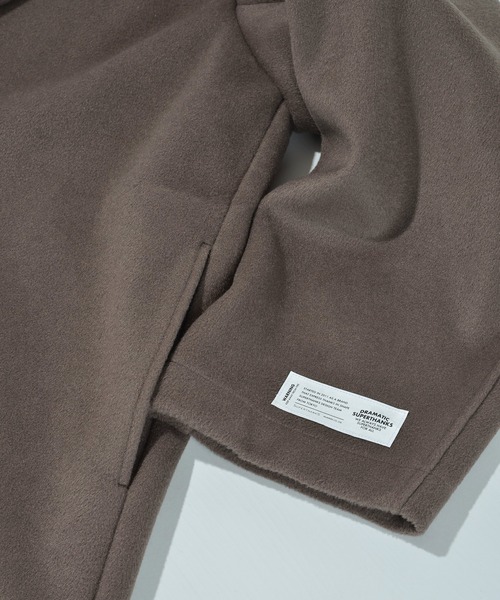 SUPERTHANKS（スーパーサンクス）の「SUPERTHANKS スーパーサンクス / メルトン 無地 オーバーサイズ ロング ビッグシルエット チェスターコート（ユニセックス） / ST223JK004（チェスターコート・メンズ・ブラック/グレイッシュベージュ・SMALL/MEDIUM）」の14枚目の写真