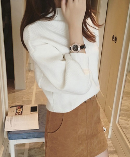 gossip！ロサンゼルス（ゴシップロサンゼルス）の「ハイネックボリュームスリーブニット（ニット/セーター・レディース・ホワイト/ブラック/グレー/レッド・FREE）」の11枚目の写真