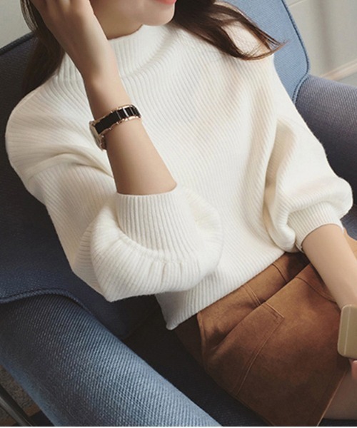 gossip！ロサンゼルス（ゴシップロサンゼルス）の「ハイネックボリュームスリーブニット（ニット/セーター・レディース・ホワイト/ブラック/グレー/レッド・FREE）」の21枚目の写真