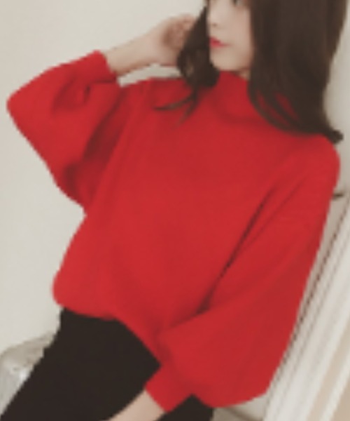 gossip！ロサンゼルス（ゴシップロサンゼルス）の「ハイネックボリュームスリーブニット（ニット/セーター・レディース・ホワイト/ブラック/グレー/レッド・FREE）」の20枚目の写真