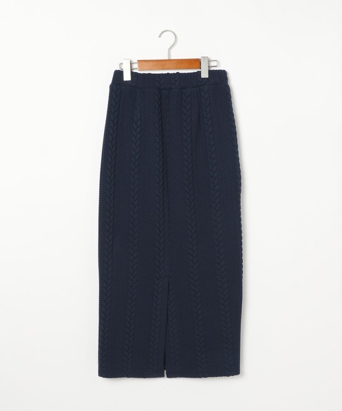 niko and...（ニコアンド）の「[MODE NORM CORE]ケーブルペンシルマキシスカート（スカート・レディース・ブルー/ネイビー/カーキ・MEDIUM/LARGE）」の6枚目の写真