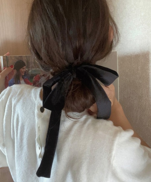 LAUIR（ラウアー）の「リボンヘアゴム（ヘアゴム・レディース・ブラック・FREE）」の3枚目の写真