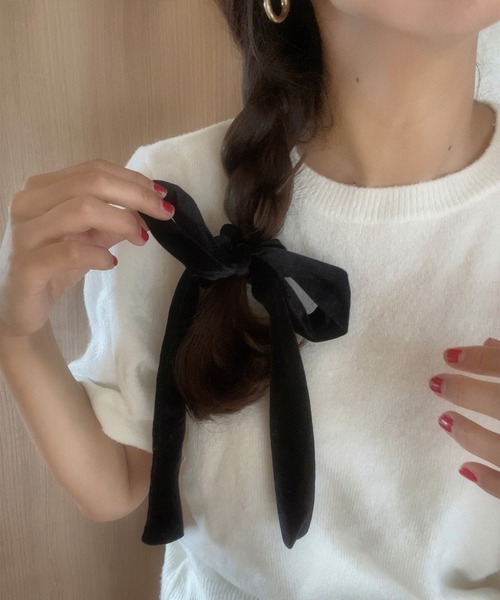 LAUIR（ラウアー）の「リボンヘアゴム（ヘアゴム・レディース・ブラック・FREE）」の6枚目の写真