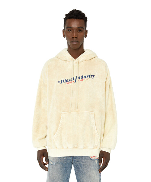 DIESEL（ディーゼル）の「メンズ スウェット パーカー テディー素材（パーカー・メンズ・ブラック/オフホワイト・X-LARGE/X-SMALL/LARGE/MEDIUM/SMALL/XXX-LARGE/XX-LARGE）」の8枚目の写真