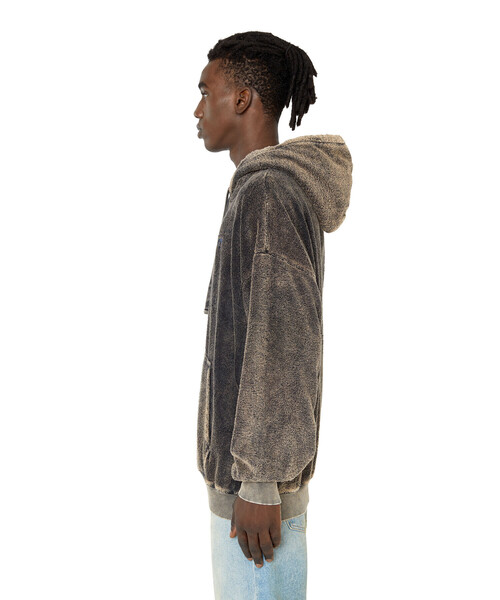 DIESEL（ディーゼル）の「メンズ スウェット パーカー テディー素材（パーカー・メンズ・ブラック/オフホワイト・X-LARGE/X-SMALL/LARGE/MEDIUM/SMALL/XXX-LARGE/XX-LARGE）」の11枚目の写真