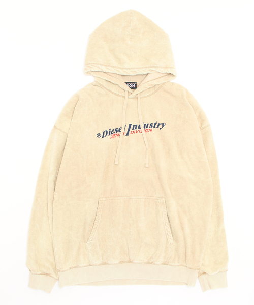 DIESEL（ディーゼル）の「メンズ スウェット パーカー テディー素材（パーカー・メンズ・ブラック/オフホワイト・X-LARGE/X-SMALL/LARGE/MEDIUM/SMALL/XXX-LARGE/XX-LARGE）」の4枚目の写真
