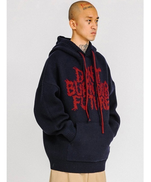 AJOBYAJO（アジョバイアジョ）の「【AJOBYAJO/アジョバイアジョ】Oversized (19) Slogan Wool Knit Hoodie /オーバーサイズ ニット セーター（ニット/セーター・メンズ・スカイブルー/ブラック/ネイビー/アイボリー/ミント/ライラック/バーガンディー・L/XL/M）」の16枚目の写真