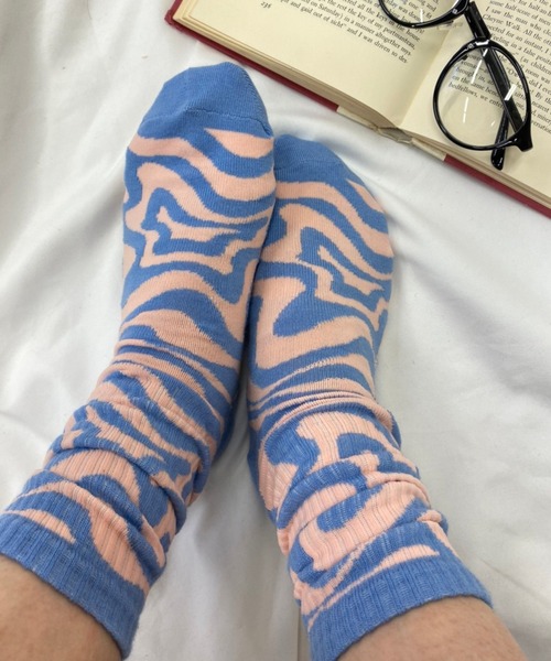 WEGO（ウィゴー）の「WEGO/マーブルソックス（ソックス/靴下・レディース・オレンジ/パープル/ブラック・FREE）」の7枚目の写真