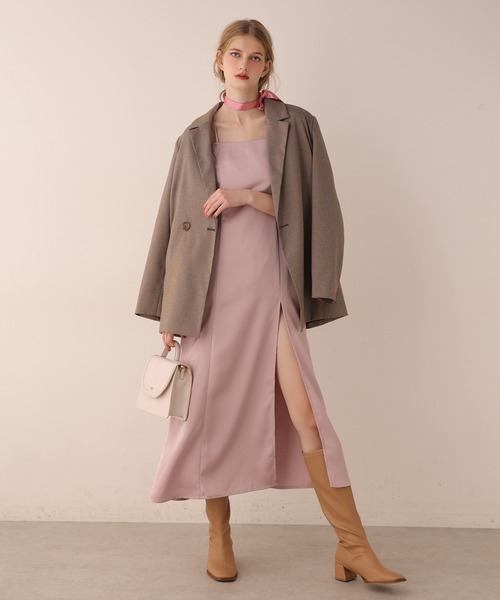 Seemi. byNICECLAUP（ シーミーバイナイスクラップ）の「【Seemi】Seemi.太ベルトセットテーラードジャケット（テーラードジャケット・レディース・ブラウン系その他/ピンクベージュ/ブラウン・FREE）」の9枚目の写真