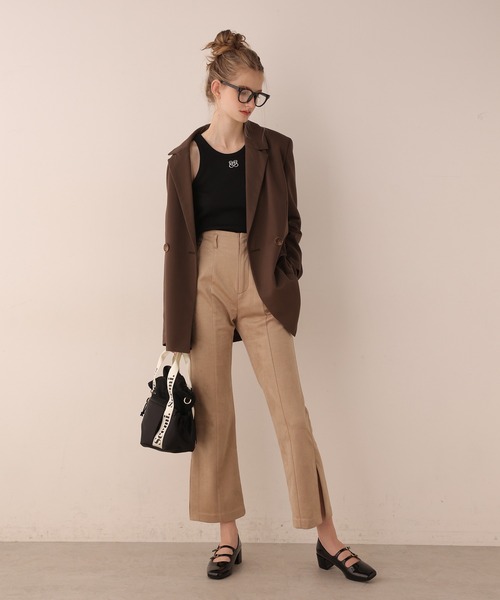 Seemi. byNICECLAUP（ シーミーバイナイスクラップ）の「【Seemi】Seemi.太ベルトセットテーラードジャケット（テーラードジャケット・レディース・ブラウン系その他/ピンクベージュ/ブラウン・FREE）」の11枚目の写真