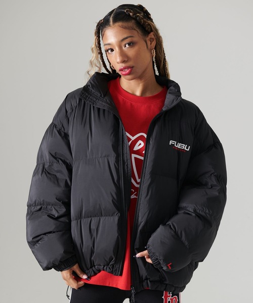 FUBU( フブ)の「FUBU フブ ブランド ロゴ プリント 長袖 ナイロン フード付き 中綿 ジャケット ジャンパー(ダウンジャケット/コート・メンズ・グリーン/ブラック/レッド/シルバー/ブラウン/ブラック系1・XXL/M/XL/L)」の2枚目の写真