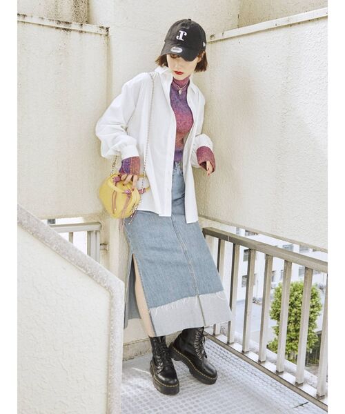 jouetie(ジュエティ)の「サイドリボンロングシャツ(シャツ/ブラウス・レディース・オフホワイト/ブラック/ピンク・MEDIUM)」の11枚目の写真