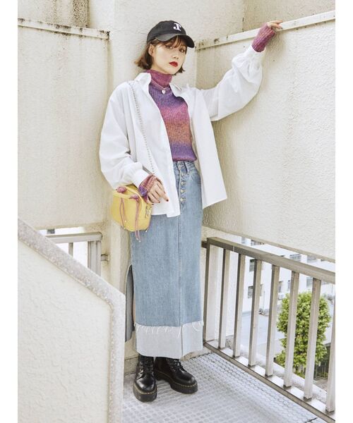 jouetie(ジュエティ)の「サイドリボンロングシャツ(シャツ/ブラウス・レディース・オフホワイト/ブラック/ピンク・MEDIUM)」の13枚目の写真