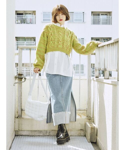 jouetie(ジュエティ)の「サイドリボンロングシャツ(シャツ/ブラウス・レディース・オフホワイト/ブラック/ピンク・MEDIUM)」の14枚目の写真