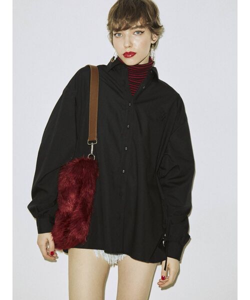 jouetie(ジュエティ)の「サイドリボンロングシャツ(シャツ/ブラウス・レディース・オフホワイト/ブラック/ピンク・MEDIUM)」の18枚目の写真