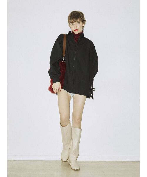 jouetie(ジュエティ)の「サイドリボンロングシャツ(シャツ/ブラウス・レディース・オフホワイト/ブラック/ピンク・MEDIUM)」の20枚目の写真