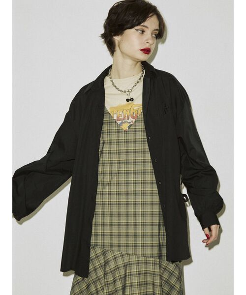 jouetie(ジュエティ)の「サイドリボンロングシャツ(シャツ/ブラウス・レディース・オフホワイト/ブラック/ピンク・MEDIUM)」の22枚目の写真