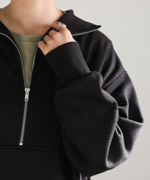 select MOCA（セレクトモカ）の「2022 AW 裏起毛ハーフジップワンピース（ワンピース・レディース・ブラック/アイボリー/チャコール・FREE）」の15枚目の写真