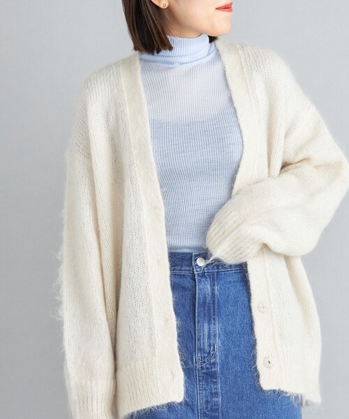 SHIPS（シップス）の「〈手洗い可能〉ウールリブ丸胴タートルネック（ニット/セーター・レディース・ライトブルー/ダークグレー/オフホワイト/ブラウン・ONE SIZE）」の4枚目の写真