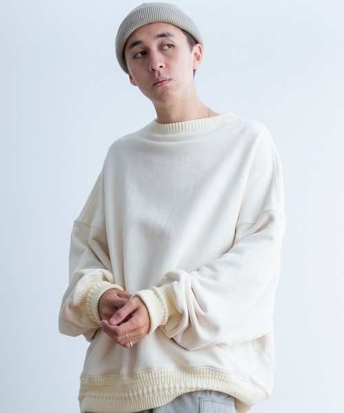 Universal Style Wear(ユニバーサルスタイルウェア)の「Universal Style Wear ビッグ ドルマン クルーネック スウェット(スウェット・メンズ・ブルー系/イエロー系/ライトパープル/オフホワイト・MEDIUM/LARGE/X-LARGE)」の2枚目の写真