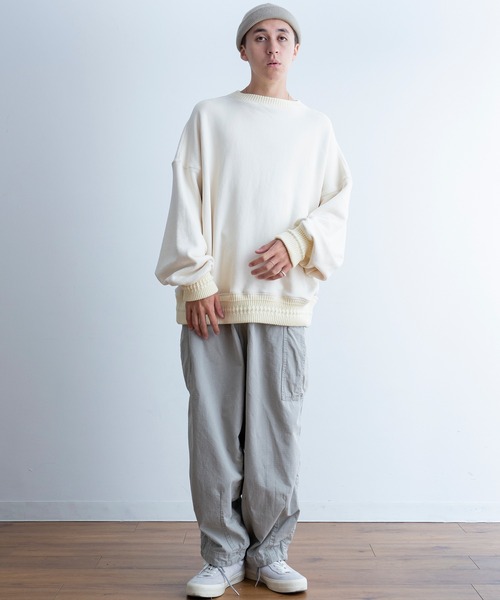 Universal Style Wear(ユニバーサルスタイルウェア)の「Universal Style Wear ビッグ ドルマン クルーネック スウェット(スウェット・メンズ・ブルー系/イエロー系/ライトパープル/オフホワイト・MEDIUM/LARGE/X-LARGE)」の21枚目の写真