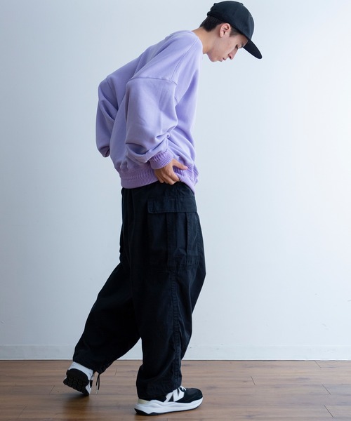 Universal Style Wear(ユニバーサルスタイルウェア)の「Universal Style Wear ビッグ ドルマン クルーネック スウェット(スウェット・メンズ・ブルー系/イエロー系/ライトパープル/オフホワイト・MEDIUM/LARGE/X-LARGE)」の10枚目の写真