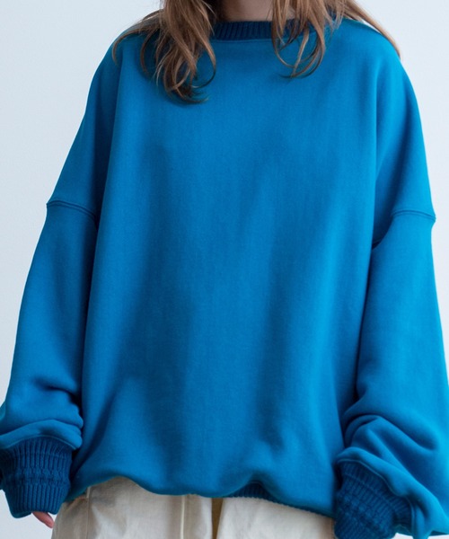 Universal Style Wear(ユニバーサルスタイルウェア)の「Universal Style Wear ビッグ ドルマン クルーネック スウェット(スウェット・メンズ・ブルー系/イエロー系/ライトパープル/オフホワイト・MEDIUM/LARGE/X-LARGE)」の16枚目の写真