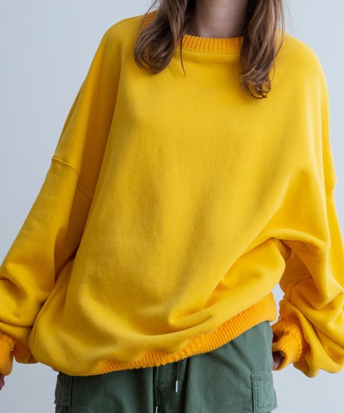 Universal Style Wear(ユニバーサルスタイルウェア)の「Universal Style Wear ビッグ ドルマン クルーネック スウェット(スウェット・メンズ・ブルー系/イエロー系/ライトパープル/オフホワイト・MEDIUM/LARGE/X-LARGE)」の14枚目の写真
