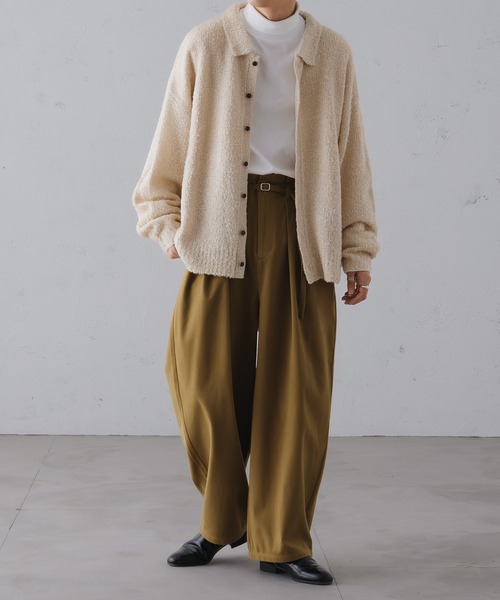 epnok(エプノック)の「ハイウエストタックワイドパンツ(スラックス・メンズ・ブラック/アイボリー/マスタード/ブラウン系その他・LARGE/SMALL/MEDIUM)」の10枚目の写真