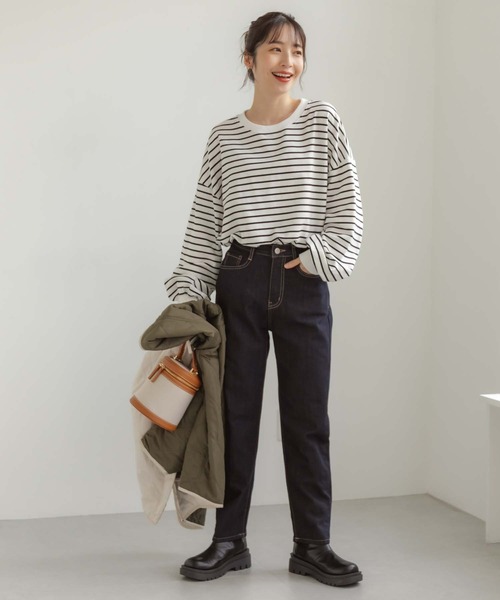 fifth(フィフス)の「ストレッチボーダープルオーバー(Tシャツ/カットソー・レディース・ホワイト/ブラック・M)」の3枚目の写真