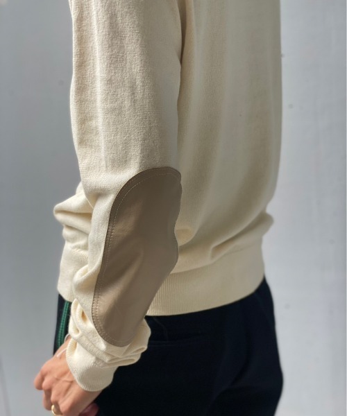 DROIT BELLO（ドロイトベロ）の「DROIT BELLO(ドロイトベロ) フェイクレザーエルボーパッチニット（ニット/セーター・レディース・アイボリー/ブラック・38）」の5枚目の写真