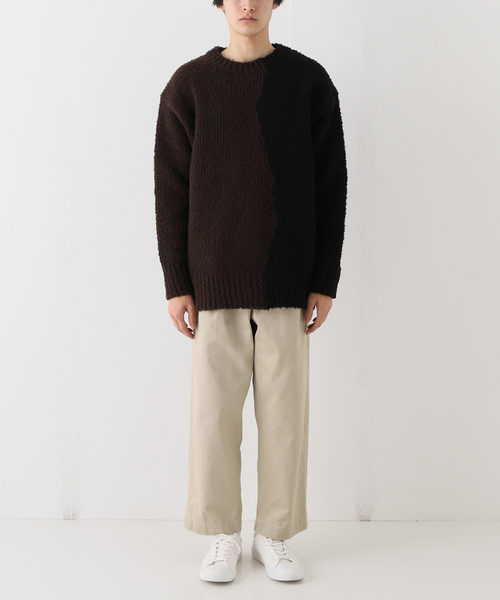 Name.(ネーム)の「【Name. / ネーム】 ASYMMETRIC KNIT SWEATER:ニット(ニット/セーター・メンズ・チョコ・SMALL)」の2枚目の写真