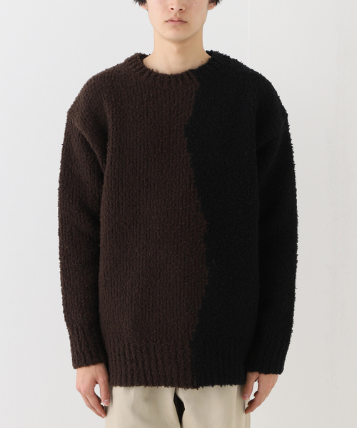 Name.(ネーム)の「【Name. / ネーム】 ASYMMETRIC KNIT SWEATER:ニット(ニット/セーター・メンズ・チョコ・SMALL)」の3枚目の写真