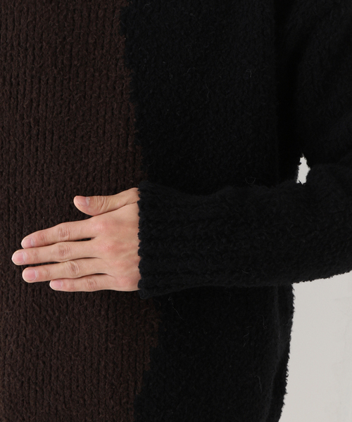 Name.(ネーム)の「【Name. / ネーム】 ASYMMETRIC KNIT SWEATER:ニット(ニット/セーター・メンズ・チョコ・SMALL)」の10枚目の写真