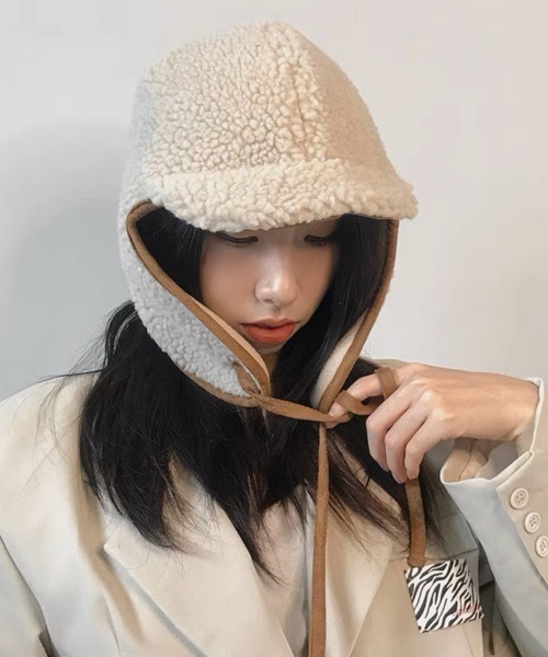 nemne store(ネンネストア)の「【nemne】ボアフライトキャップ(キャップ・レディース・ブラック/ベージュ・フリー)」の13枚目の写真