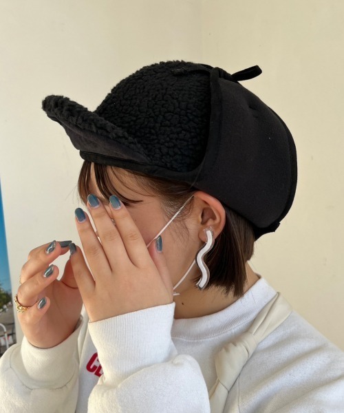 nemne store(ネンネストア)の「【nemne】ボアフライトキャップ(キャップ・レディース・ブラック/ベージュ・フリー)」の12枚目の写真