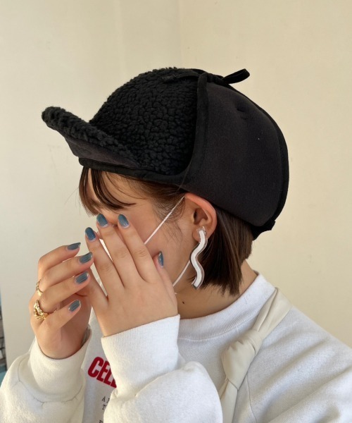 nemne store(ネンネストア)の「【nemne】ボアフライトキャップ(キャップ・レディース・ブラック/ベージュ・フリー)」の20枚目の写真