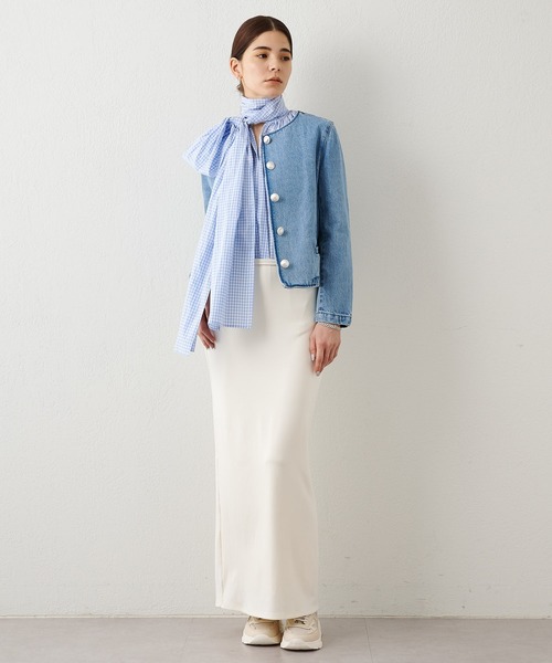 デニムクルーネックジャケット（デニムジャケット）｜Whim Gazette