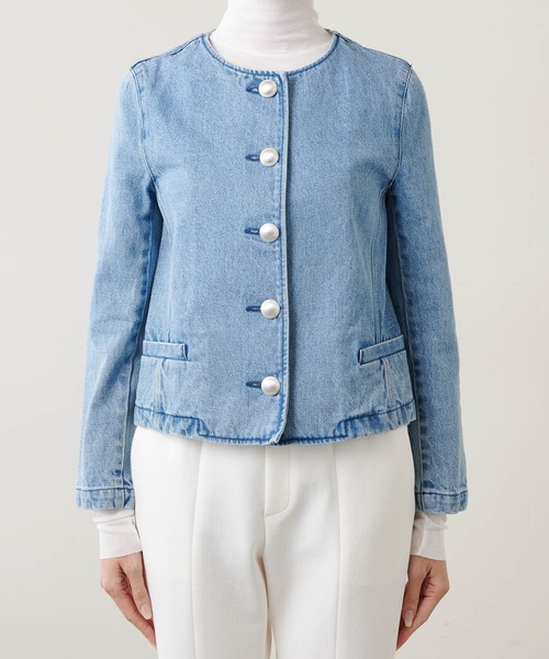 デニムクルーネックジャケット（デニムジャケット）｜Whim Gazette